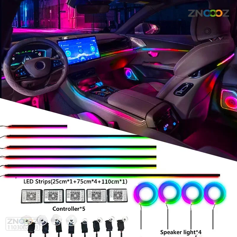 Lumières d'ambiance intérieure - Led Ambient Interior Car Lights App Control avis et prix