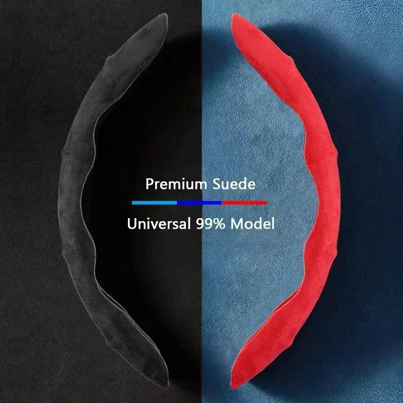 Housse de volant en cuir suédé - Car Steering Wheel Cover Anti Slip Breathable avis et prix
