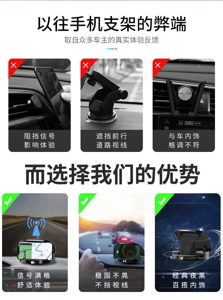 Support de téléphone intellige - Wireless Car Charger Mount Fast Charging avis et prix