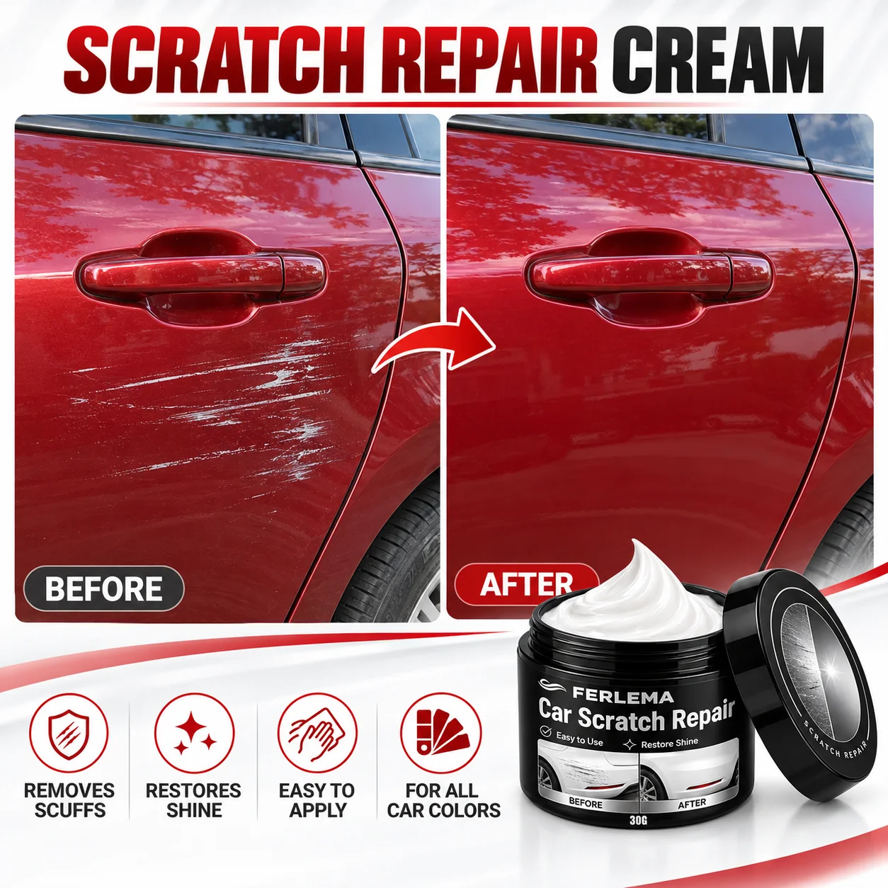 Pâte de réparation pour rayure - Car Scratch Repair Polishing Wax Paste avis et prix