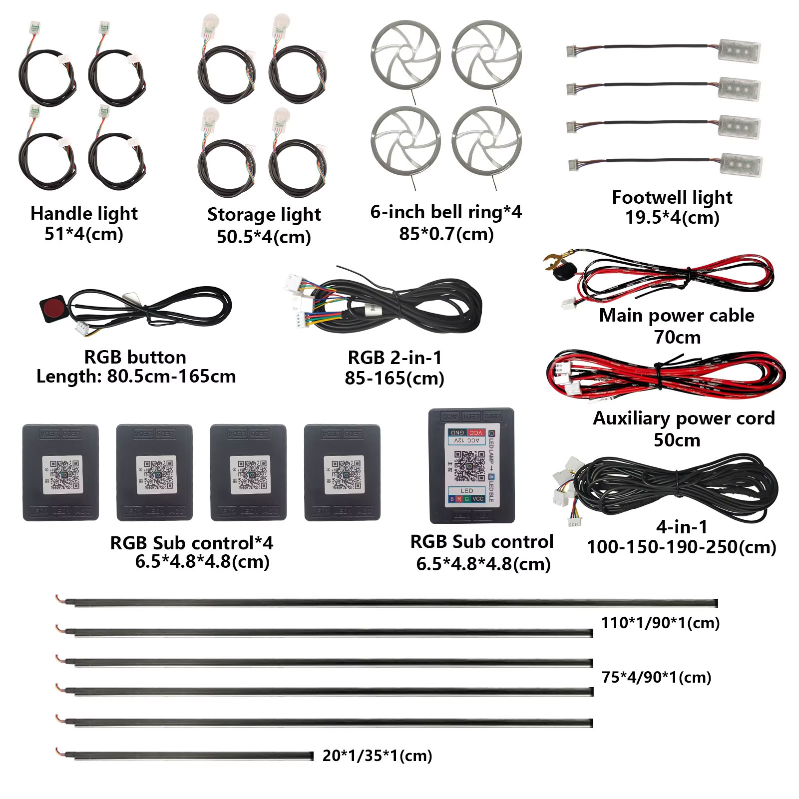 Pour l'application de lumières - Led Ambient Interior Car Lights App Control avis et prix